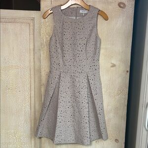 Reiss Juniper Perforated Cut Out Sleeveless A-Line Fit & Flare Dress Size 6